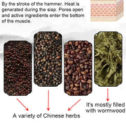 Soft Massage Hammer Filled with Pure Chinese Herbs Handcrafted Massager Moxibustion Tool Moxa Filling Acupoint Meridians Therapy-Health Wisdom™