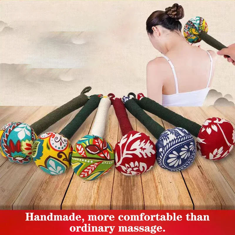 Soft Massage Hammer Filled with Pure Chinese Herbs Handcrafted Massager Moxibustion Tool Moxa Filling Acupoint Meridians Therapy-Health Wisdom™