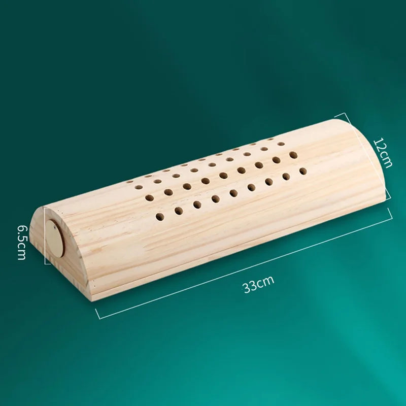 Solid Wood Moxibustion Pillow Moxa Therapy Warm Neck Waist Massage Cervical Pain Relieve Chinese Traditional Physiotherapy-Health Wisdom™