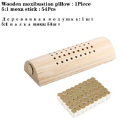 Solid Wood Moxibustion Pillow Moxa Therapy Warm Neck Waist Massage Cervical Pain Relieve Chinese Traditional Physiotherapy-Health Wisdom™