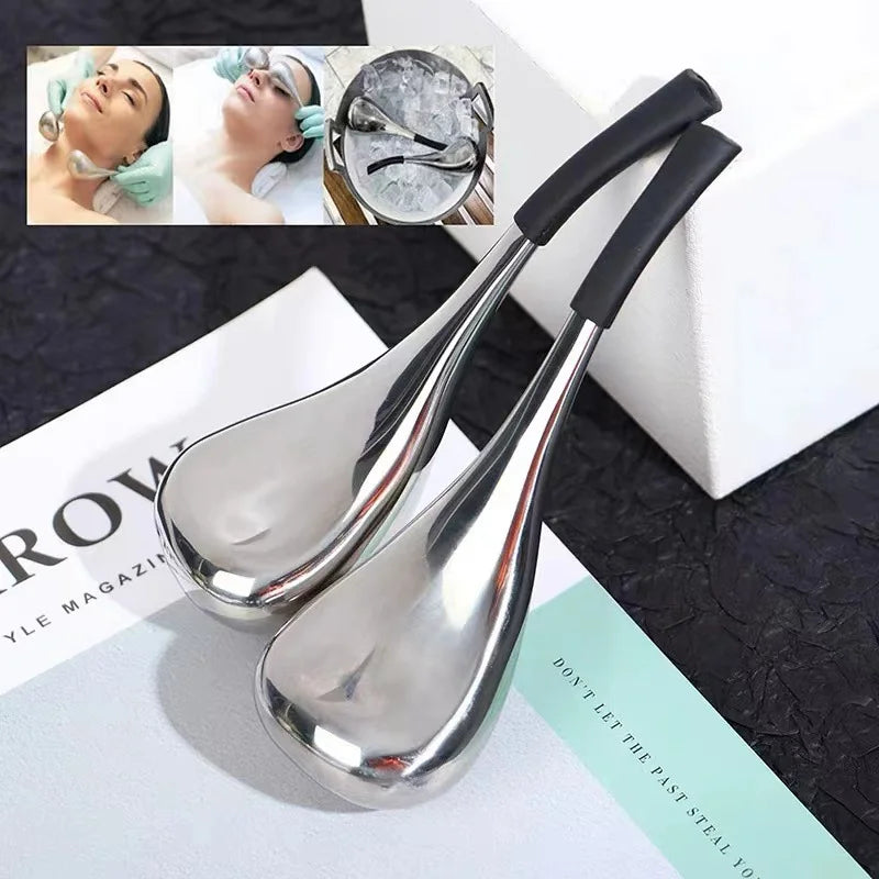 Stainless Cryo Stick Ice Globes Massage Facial Freeze Tools Eliminate Eye Pattern Spa Ball Cryo Roller Cooling Skin Summer Tool-Health Wisdom™