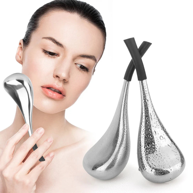 Stainless Cryo Stick Ice Globes Massage Facial Freeze Tools Eliminate Eye Pattern Spa Ball Cryo Roller Cooling Skin Summer Tool-Health Wisdom™