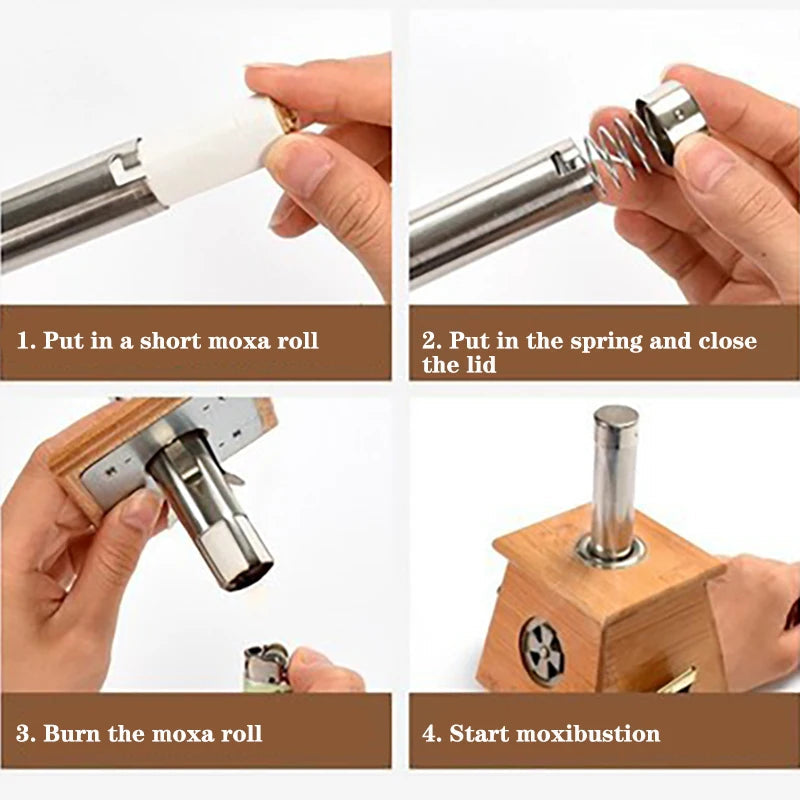 Steel Automatic Pusher Simple Moxibustion Accessories Moxa Stick Roll Tool-Health Wisdom™