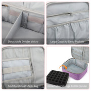 Storage Double-Layer Nail Tools Nail Polish Carrying Case Nail Organizers and and Dryer Case Holds 30 Various Size Bottles-Health Wisdom™