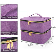 Storage Double-Layer Nail Tools Nail Polish Carrying Case Nail Organizers and and Dryer Case Holds 30 Various Size Bottles-Health Wisdom™