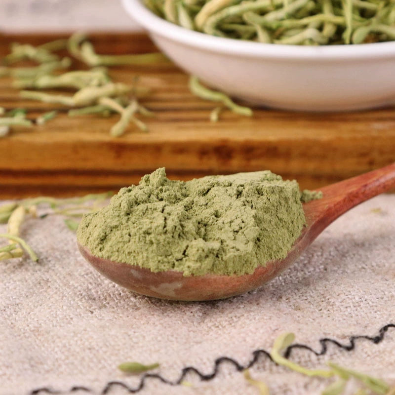 TCM Herbs Powder Jin Yin Hua 金銀花, Flos Lonicera Japonica, Honeysuckle Flower-Health Wisdom™