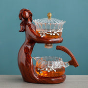 Tea Making Kungfu Teapot Teacup Automatic Tea Set Heat-resistant Glass Teapot Holder Base Tea infusers Tea Ware-Health Wisdom™