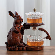 Tea Making Kungfu Teapot Teacup Automatic Tea Set Heat-resistant Glass Teapot Holder Base Tea infusers Tea Ware-Health Wisdom™