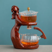 Tea Making Kungfu Teapot Teacup Automatic Tea Set Heat-resistant Glass Teapot Holder Base Tea infusers Tea Ware-Health Wisdom™