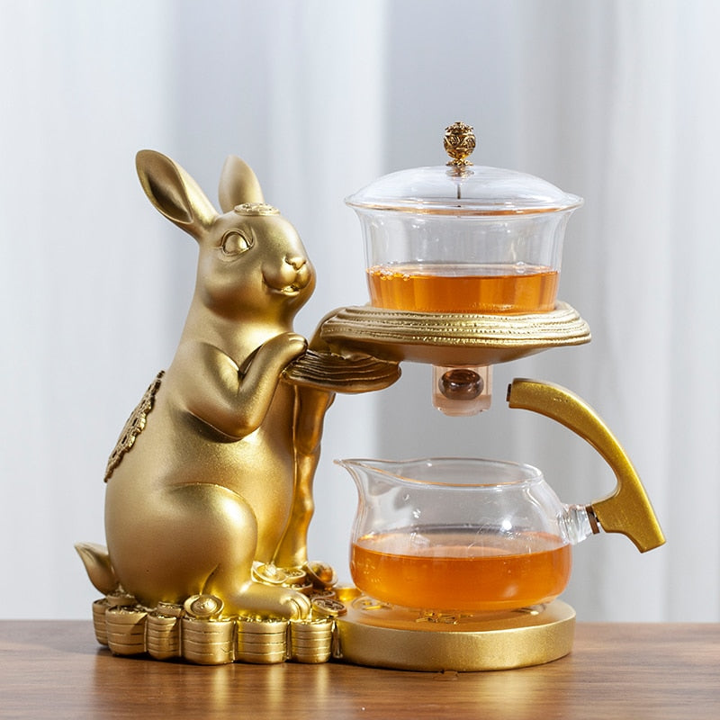 Tea Making Kungfu Teapot Teacup Automatic Tea Set Heat-resistant Glass Teapot Holder Base Tea infusers Tea Ware-Health Wisdom™