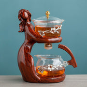 Tea Making Kungfu Teapot Teacup Automatic Tea Set Heat-resistant Glass Teapot Holder Base Tea infusers Tea Ware-Health Wisdom™
