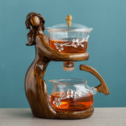 Tea Making Kungfu Teapot Teacup Automatic Tea Set Heat-resistant Glass Teapot Holder Base Tea infusers Tea Ware-Health Wisdom™
