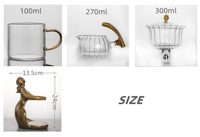 Tea Making Kungfu Teapot Teacup Automatic Tea Set Heat-resistant Glass Teapot Holder Base Tea infusers Tea Ware-Health Wisdom™