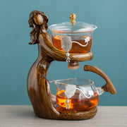 Tea Making Kungfu Teapot Teacup Automatic Tea Set Heat-resistant Glass Teapot Holder Base Tea infusers Tea Ware-Health Wisdom™