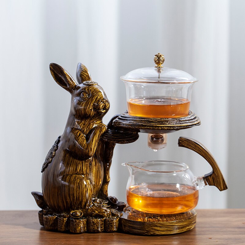 Tea Making Kungfu Teapot Teacup Automatic Tea Set Heat-resistant Glass Teapot Holder Base Tea infusers Tea Ware-Health Wisdom™