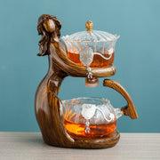 Tea Making Kungfu Teapot Teacup Automatic Tea Set Heat-resistant Glass Teapot Holder Base Tea infusers Tea Ware-Health Wisdom™