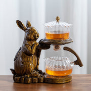 Tea Making Kungfu Teapot Teacup Automatic Tea Set Heat-resistant Glass Teapot Holder Base Tea infusers Tea Ware-Health Wisdom™