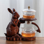 Tea Making Kungfu Teapot Teacup Automatic Tea Set Heat-resistant Glass Teapot Holder Base Tea infusers Tea Ware-Health Wisdom™