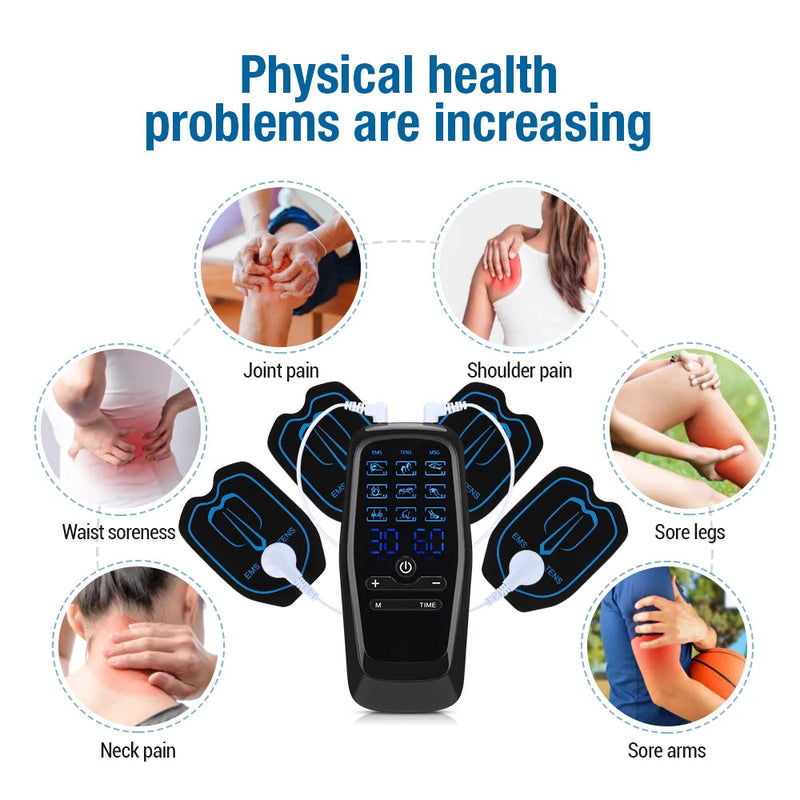 Tens Muscle Electrostimulator Massager Machine Dual Low Frequency Pulse Pulse Patch Relaxation Treatment 9 Mode Physiotherapy-Health Wisdom™