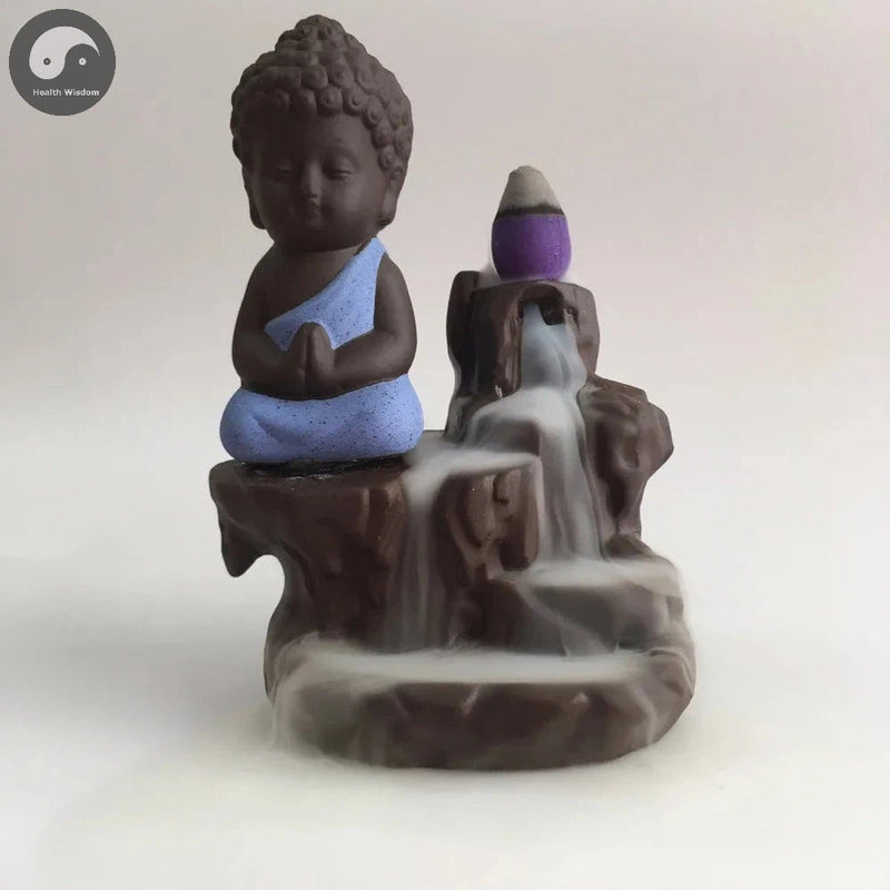 The Little Monk Censer Creative Home Decor Small Buddha Incense Holder Backflow Incense Burner Use In Home Teahouse-Health Wisdom™