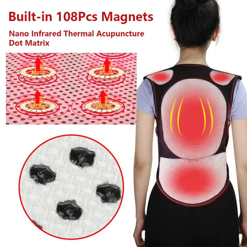 Tourmaline Self-heating Back Support Magnetic Hot Vest Waist Corset Shoulder Lumbar Posture Corrector Brace Health Care-Health Wisdom™