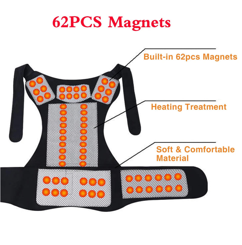 Tourmaline Self-heating Back Support Magnetic Hot Vest Waist Corset Shoulder Lumbar Posture Corrector Brace Health Care-Health Wisdom™