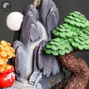 Treasure Bowl Lucky Feng Shui Wealth Decoration Office Feng Shui Decoration Rockery Landscape Backflow Incense Burner Home Decor-Health Wisdom™
