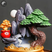 Treasure Bowl Lucky Feng Shui Wealth Decoration Office Feng Shui Decoration Rockery Landscape Backflow Incense Burner Home Decor-Health Wisdom™