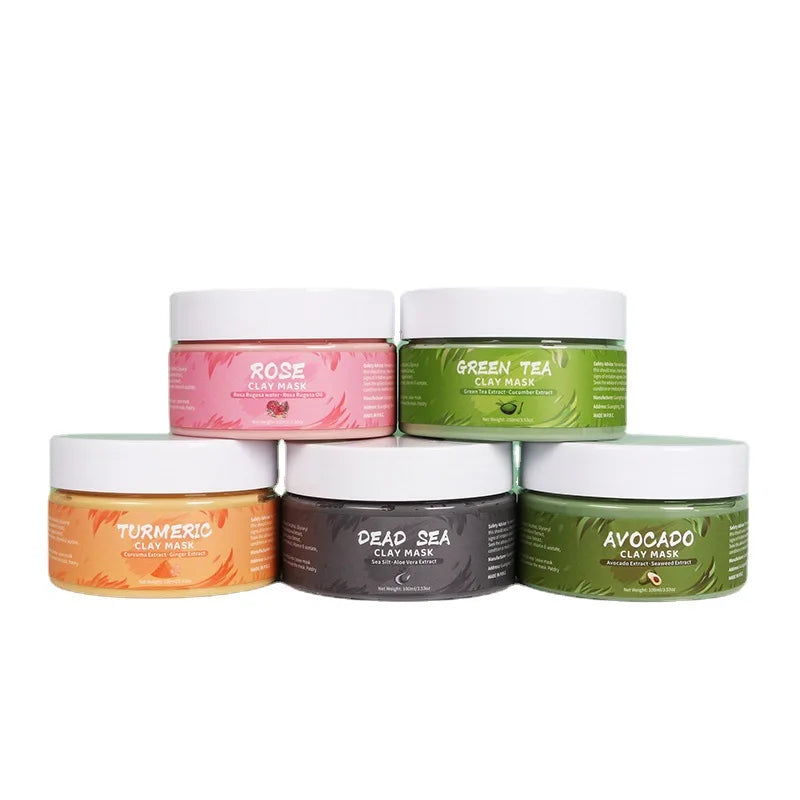 Turmeric Green Tea Rose Avocado Facial Mask Clay Mud Masks Moisturizing Removal Blackhead Whitening Face Mask Mud Skin Care-Health Wisdom™