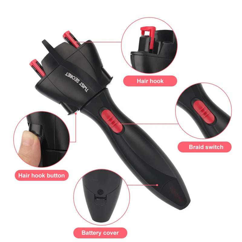 USB Electric Hair Braider Automatic Twist Braider Knitting Device Hair Braider Machine Braiding Hairstyle Hair Styling Tools-Health Wisdom™