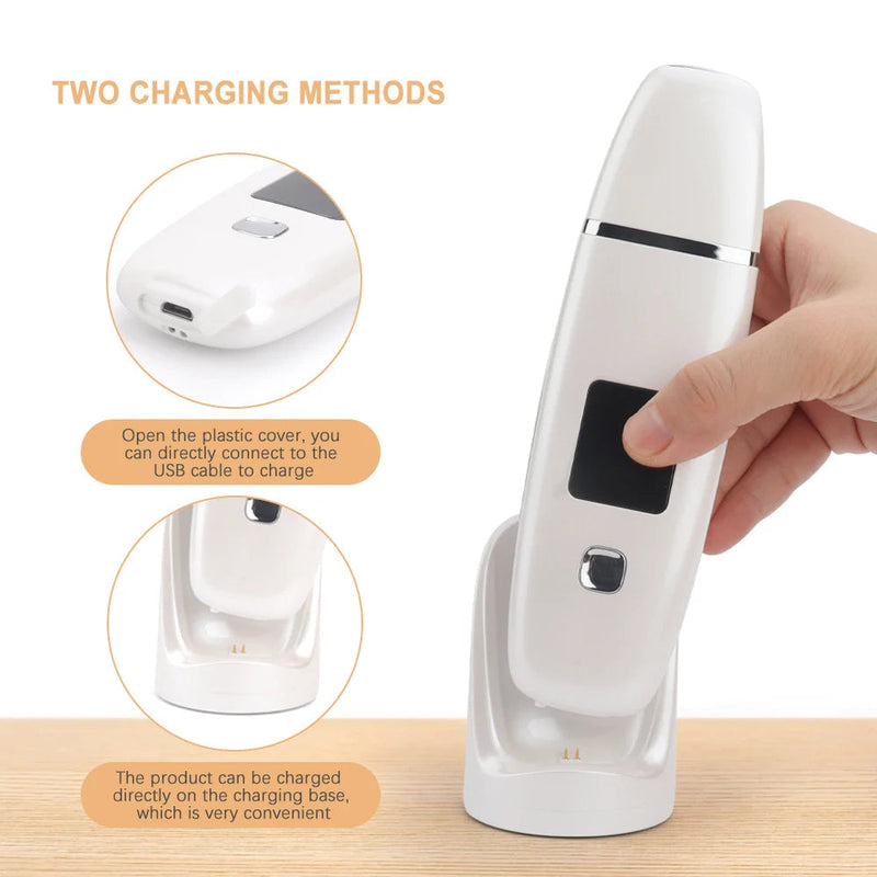 Ultrasonic Skin Scrubber Face Spatula Blackhead Remover Pore Cleaner Comedo Extractor Face Lift Devices Deep Cleaning Peeling-Health Wisdom™