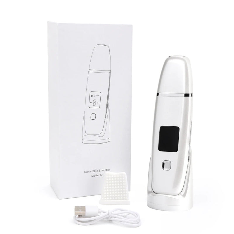 Ultrasonic Skin Scrubber Face Spatula Blackhead Remover Pore Cleaner Comedo Extractor Face Lift Devices Deep Cleaning Peeling-Health Wisdom™