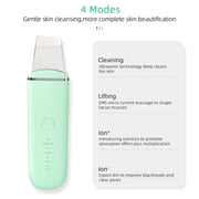 Ultrasound Skin Scrubber Blackhead Remover Pore Cleaner Comedone Extractor for Facial Deep Cleansing Face lifting Skin Care Tool-Health Wisdom™