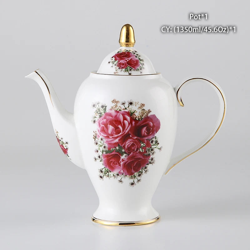 Vintage Bone China Tea Pot British Ceramic Teapot Europe Porcelain Coffee Pot Cafe Drinkware Advanced Teaware-Health Wisdom™
