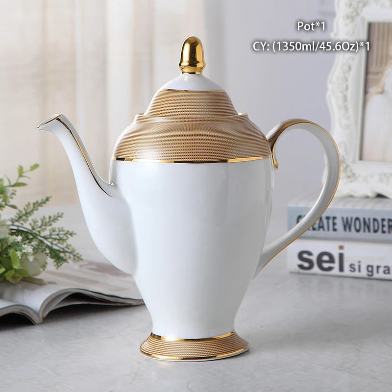 Vintage Bone China Tea Pot British Ceramic Teapot Europe Porcelain Coffee Pot Cafe Drinkware Advanced Teaware-Health Wisdom™