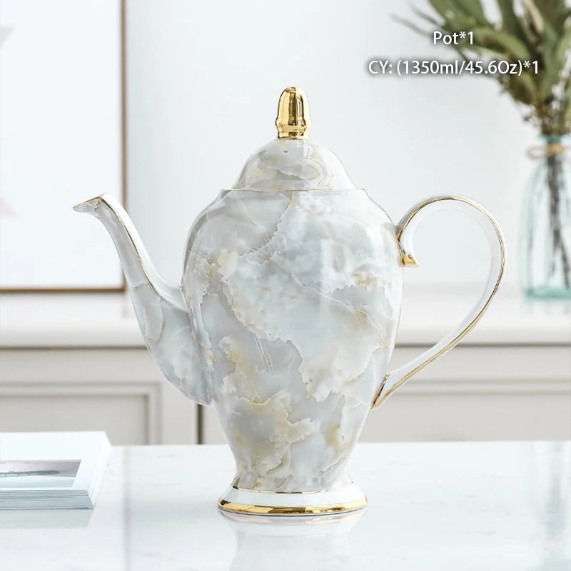 Vintage Bone China Tea Pot British Ceramic Teapot Europe Porcelain Coffee Pot Cafe Drinkware Advanced Teaware-Health Wisdom™