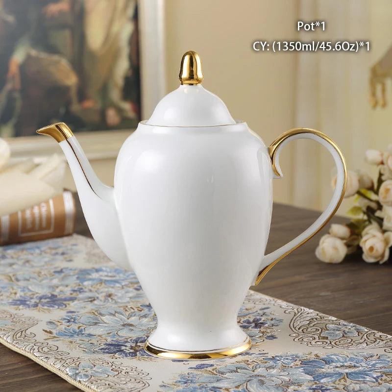 Vintage Bone China Tea Pot British Ceramic Teapot Europe Porcelain Coffee Pot Cafe Drinkware Advanced Teaware-Health Wisdom™