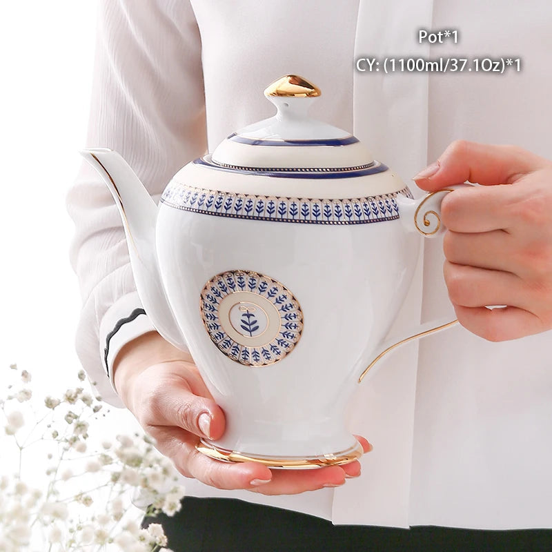 Vintage Bone China Tea Pot British Ceramic Teapot Europe Porcelain Coffee Pot Cafe Drinkware Advanced Teaware-Health Wisdom™