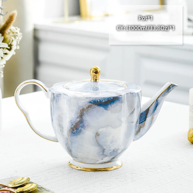 Vintage Bone China Tea Pot British Ceramic Teapot Europe Porcelain Coffee Pot Cafe Drinkware Advanced Teaware-Health Wisdom™