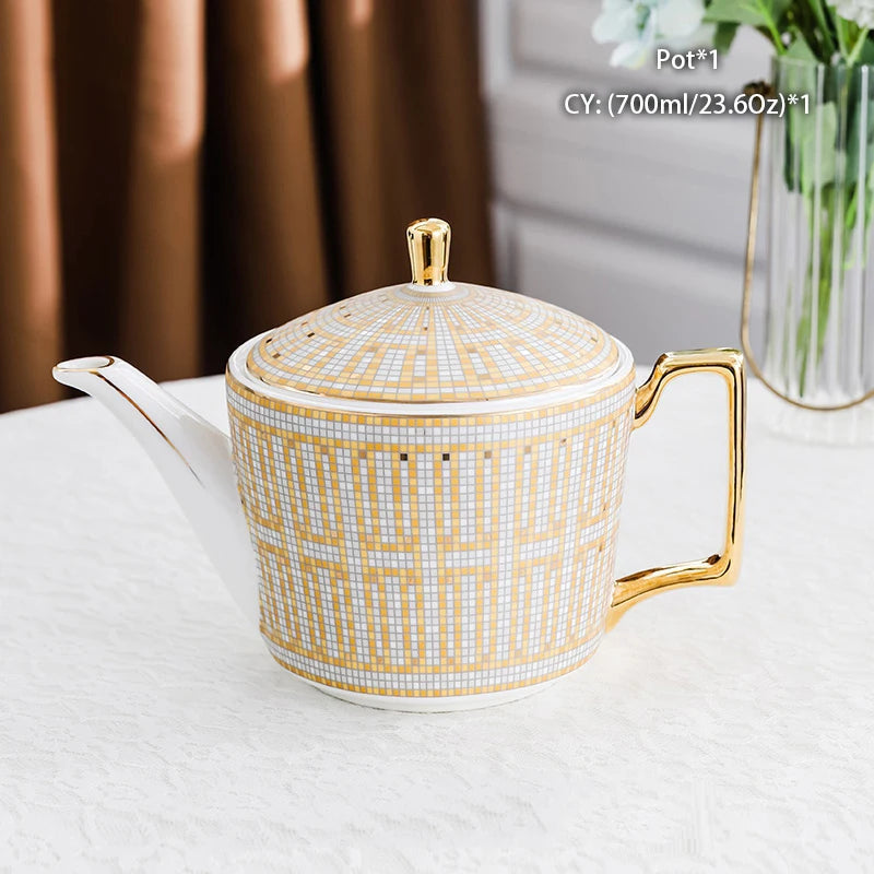 Vintage Bone China Tea Pot British Ceramic Teapot Europe Porcelain Coffee Pot Cafe Drinkware Advanced Teaware-Health Wisdom™