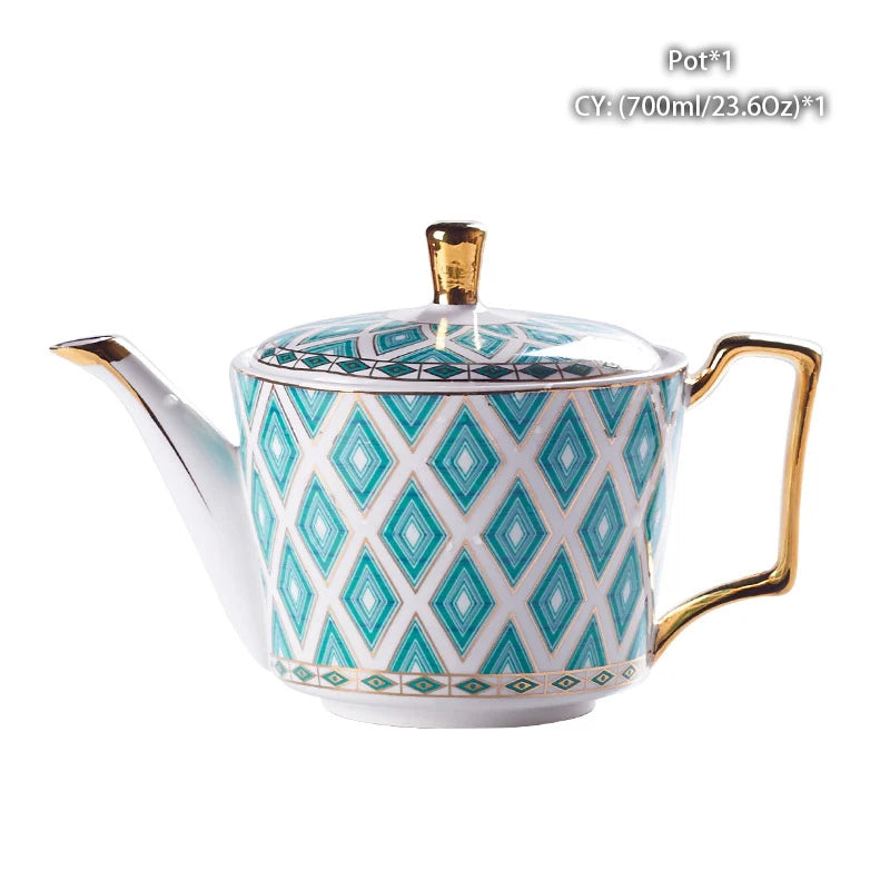 Vintage Bone China Tea Pot British Ceramic Teapot Europe Porcelain Coffee Pot Cafe Drinkware Advanced Teaware-Health Wisdom™
