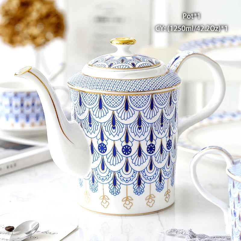 Vintage Bone China Tea Pot British Ceramic Teapot Europe Porcelain Coffee Pot Cafe Drinkware Advanced Teaware-Health Wisdom™