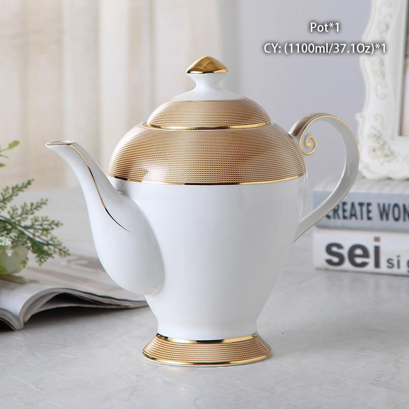 Vintage Bone China Tea Pot British Ceramic Teapot Europe Porcelain Coffee Pot Cafe Drinkware Advanced Teaware-Health Wisdom™