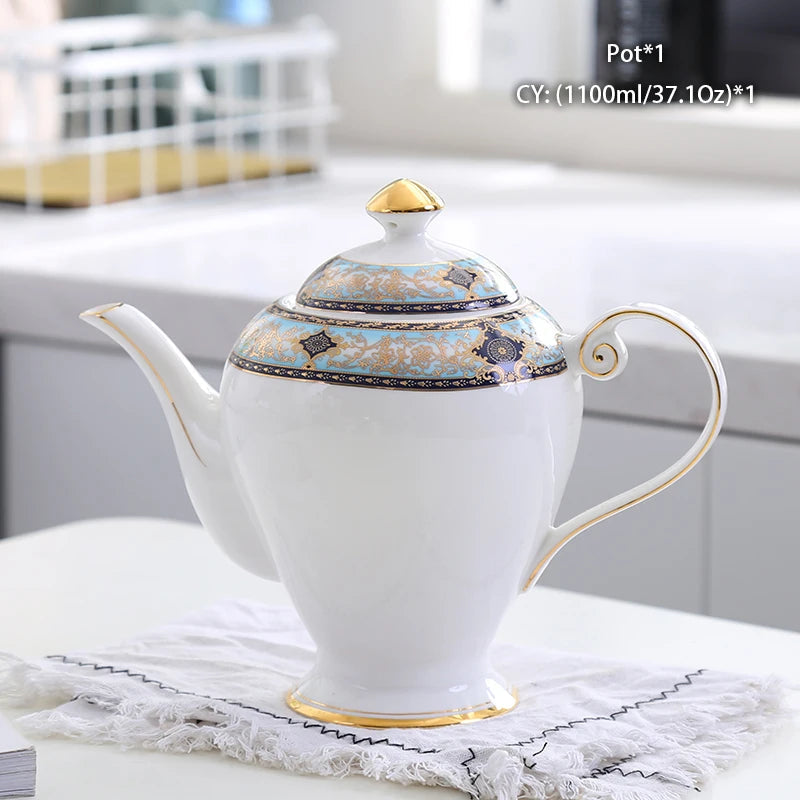 Vintage Bone China Tea Pot British Ceramic Teapot Europe Porcelain Coffee Pot Cafe Drinkware Advanced Teaware-Health Wisdom™