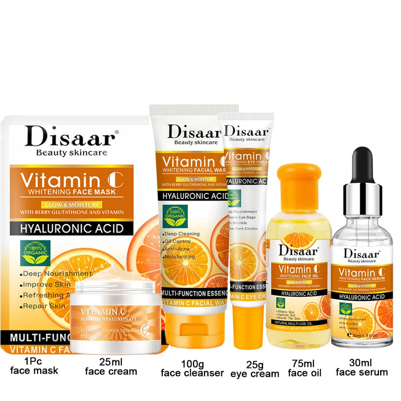 Vitamin C Essence Moisturizing Whitening Cream Anti Wrinkle Eye Cream Care Firming Nourishing Korean Cosmetics Skin Care Set-Health Wisdom™