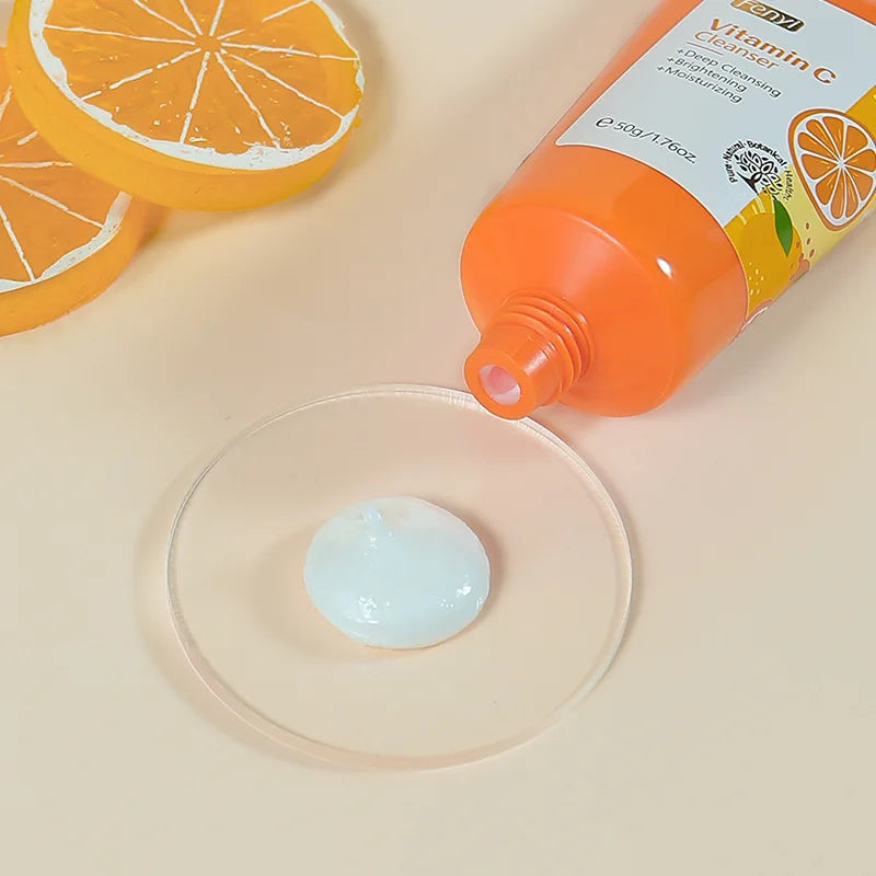 Vitamin C Facial Cleanser Skin Cleansing Moisturizing Anti Acne Blackhead Remove Skincare Face Wash Foam Face Cleanser Skin Care-Health Wisdom™
