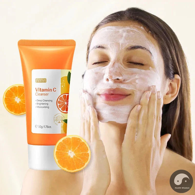 Vitamin C Facial Cleanser Skin Cleansing Moisturizing Anti Acne Blackhead Remove Skincare Face Wash Foam Face Cleanser Skin Care-Health Wisdom™