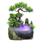 Wealth Feng Shui Company Office Tabletop Ornaments Desktop Flowing Water Waterfall Fountain With Color Changing LED Lights Spray-Health Wisdom™