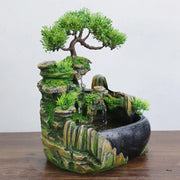 Wealth Feng Shui Company Office Tabletop Ornaments Desktop Flowing Water Waterfall Fountain With Color Changing LED Lights Spray-Health Wisdom™