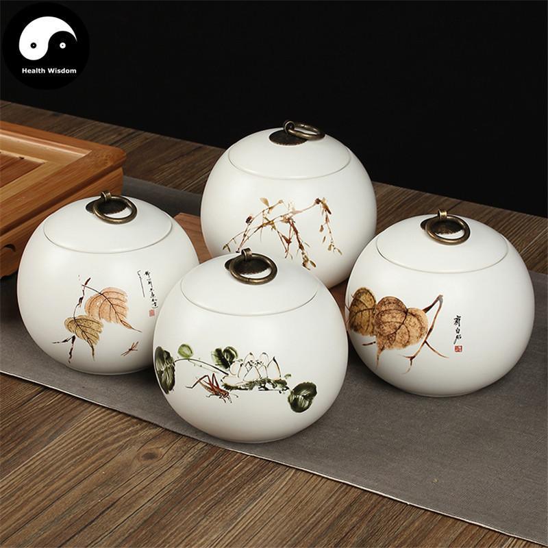 White Ceramic Loose Leaf Tea Storage 茶叶罐-Health Wisdom™